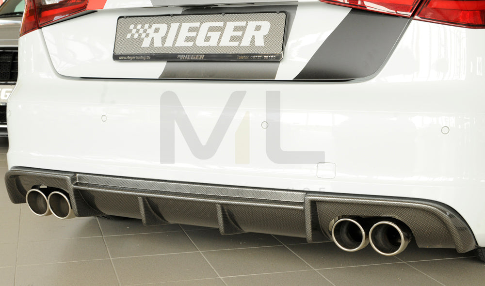 Rieger 00099356 Audi 8V A3 Rear Diffuser 2 | ML Performance EU Car Parts