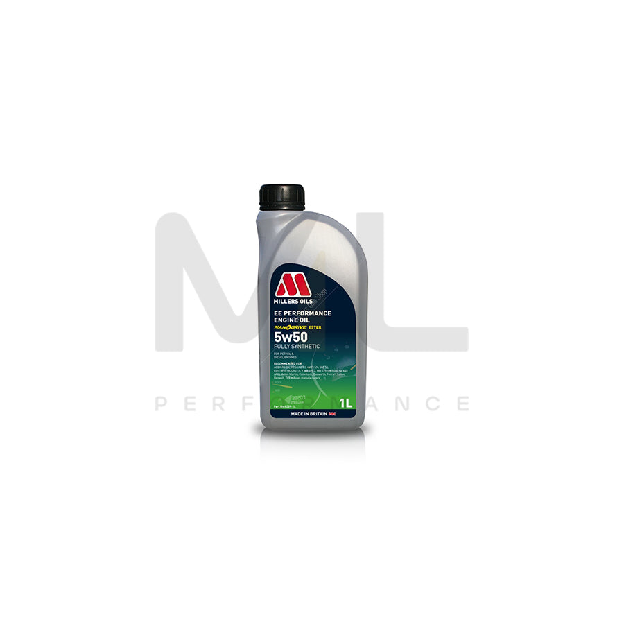 Millers Oils EE Performance 5w-50 Fully Synthetic Engine Oil 1l | Engine Oil | ML Car Parts UK | ML Performance