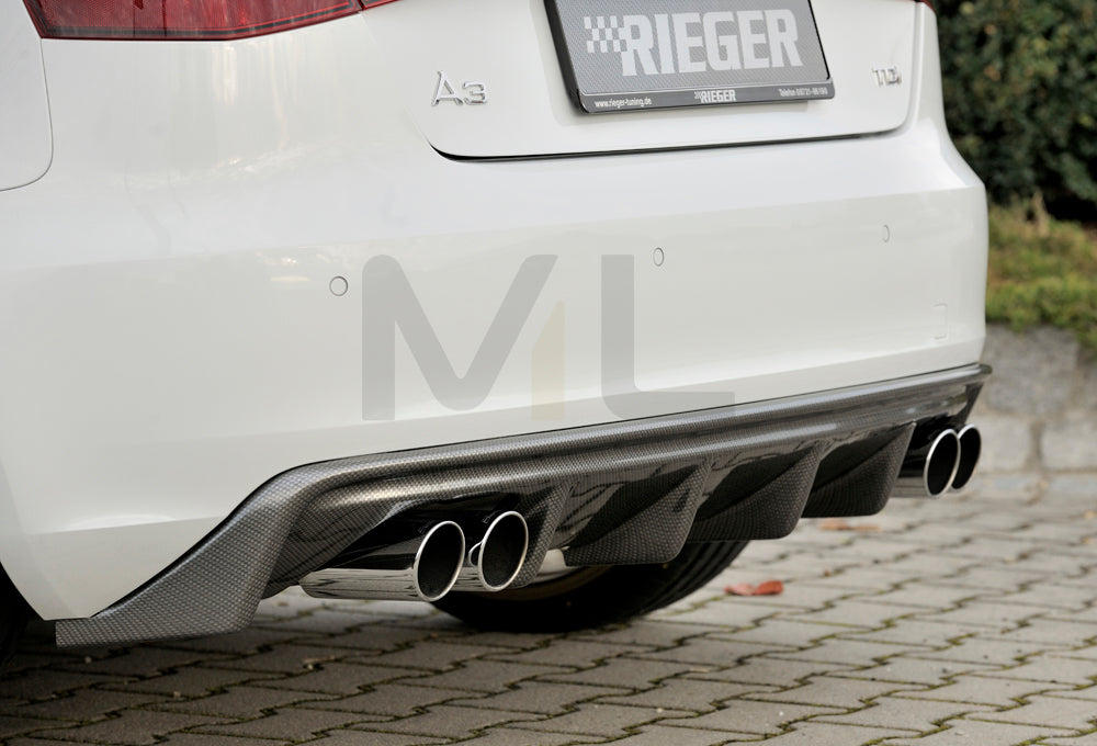 Rieger 00099143 Audi 8V A3 Rear Diffuser 3 | ML Performance EU Car Parts