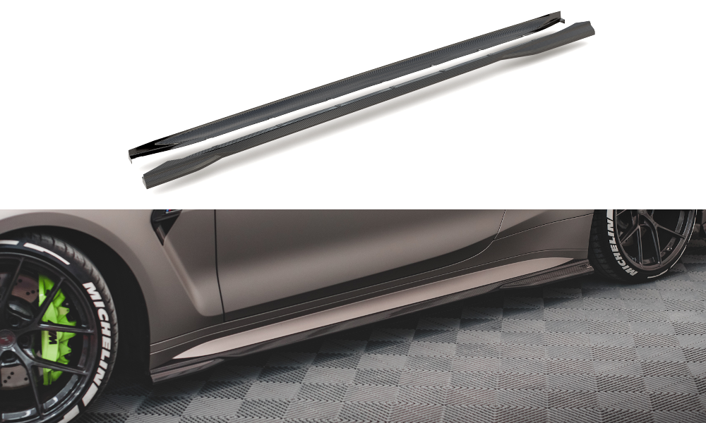 MAXTON DESIGN CF-BM-4-G82-M-SD1-245-P CARBON FIBER SIDE SKIRTS BMW M4 G82 | ML Performance