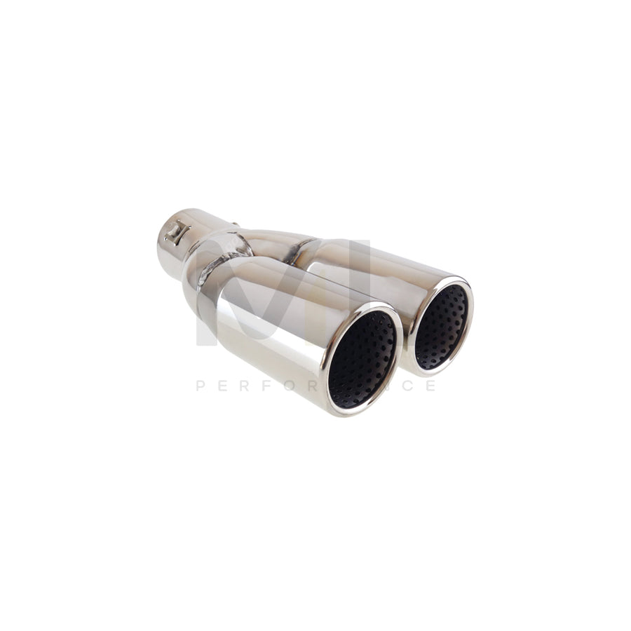 AMiO MT 004 01304 Exhaust tip 60, 63(x2) mm, V-Form, Stainless Steel, 215mm | ML Performance Car Parts