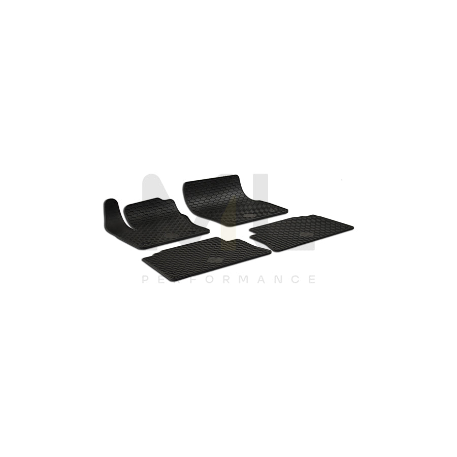 WALSER 50768 Floor mat set for FORD KUGA Elastomer, Front and Rear, Quantity: 4, Black | ML Performance Car Parts