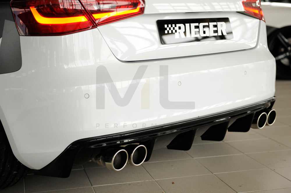 Rieger 00088101 Audi 8V A3 Rear Diffuser 6 | ML Performance EU Car Parts