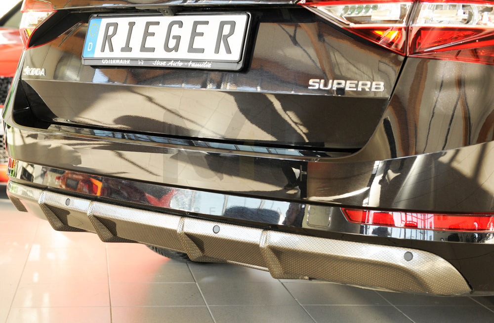 Rieger 00099364 Skoda 3T 3V Superb III Rear Diffuser 7 | ML Performance EU Car Parts