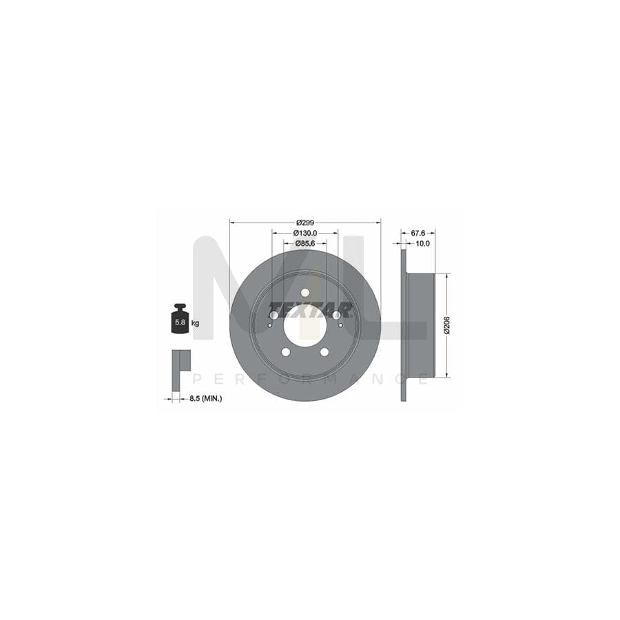 TEXTAR PRO 92198703 Brake Disc Solid, Coated, without wheel hub, without wheel studs | ML Performance Car Parts