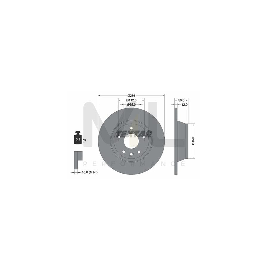 TEXTAR PRO 92159403 Brake Disc for AUDI TT Solid, Coated, without wheel hub, without wheel studs | ML Performance Car Parts