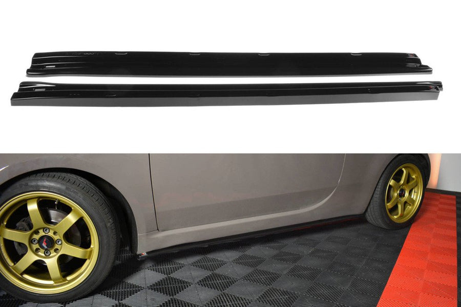 Maxton Design FI-500-SD1T Side Skirts Diffusers Fiat 500 Hatchback (Pre-Facelift) | ML Performance UK Car Parts