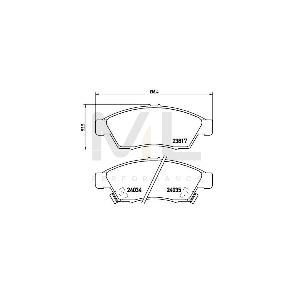 Brembo P 79 014 Brake Pad Set For Suzuki Liana With Acoustic Wear Warning | ML Performance Car Parts