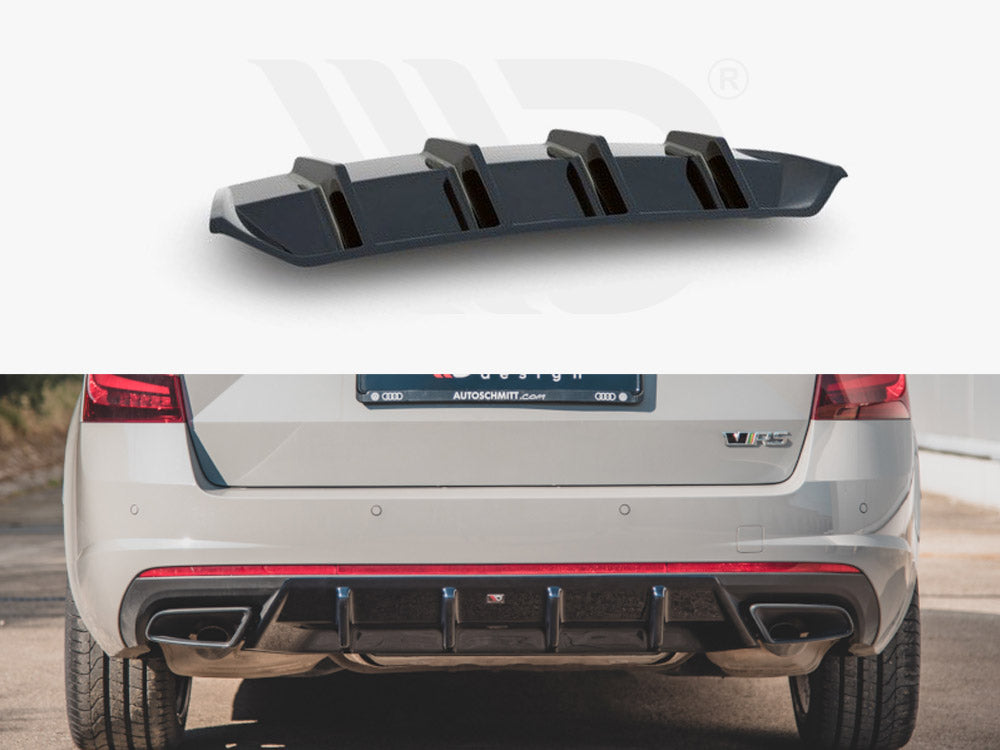 Maxton Design SK-OC-3-RS-RS1T Rear Valance V.1 Skoda Octavia Vrs MK3/ MK3.5 Hatchback / Estate | ML Performance UK Car Parts