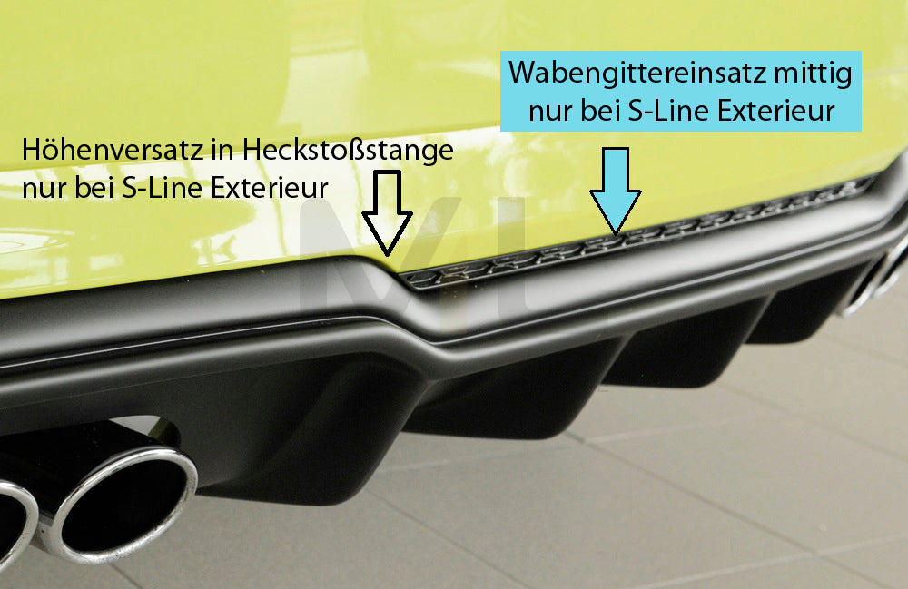 Rieger 00056820 Audi 8V A3 Rear Diffuser 5 | ML Performance EU Car Parts