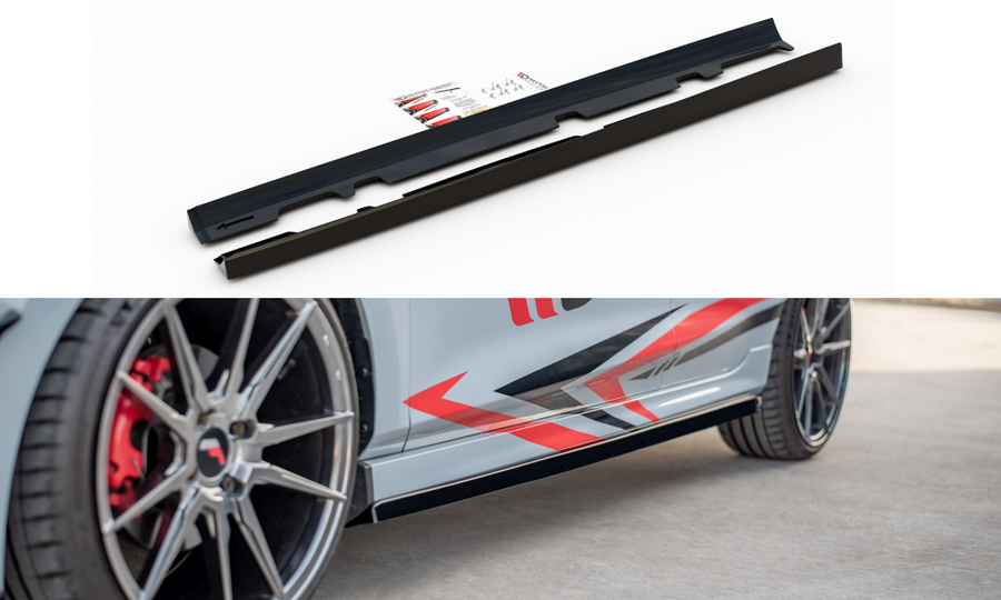 Maxton Design FO-FI-8-ST-SD1T Side Skirts Diffusers V.2 Ford Fiesta ST / ST-Line MK8 | ML Performance UK Car Parts