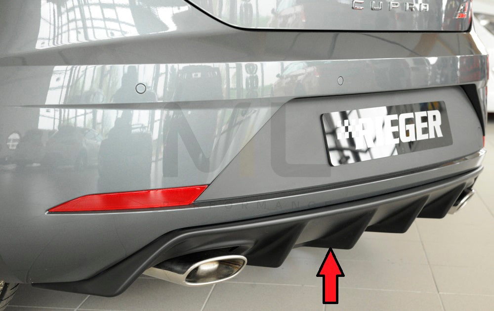 Rieger 00027037 SEAT 5F Leon Cupra Rear Diffuser 1 | ML Performance EU Car Parts