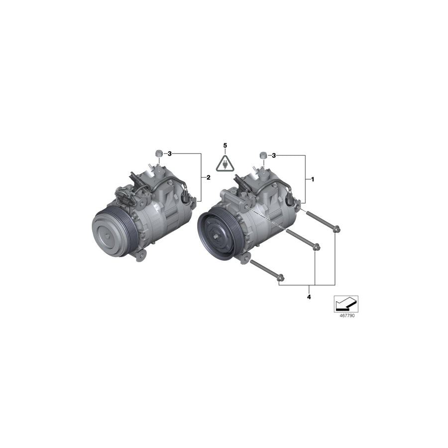 Genuine BMW 64526956716 E93 E91 E92 Rp A/C Compressor W/O Magnetic Clutch (Inc. 330i, 328xi & 325i) | ML Performance EU Car Parts