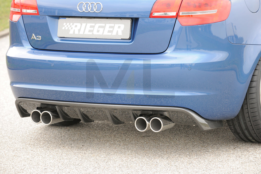 Rieger 00099835 Audi 8P A3 Rear Diffuser 1 | ML Performance EU Car Parts