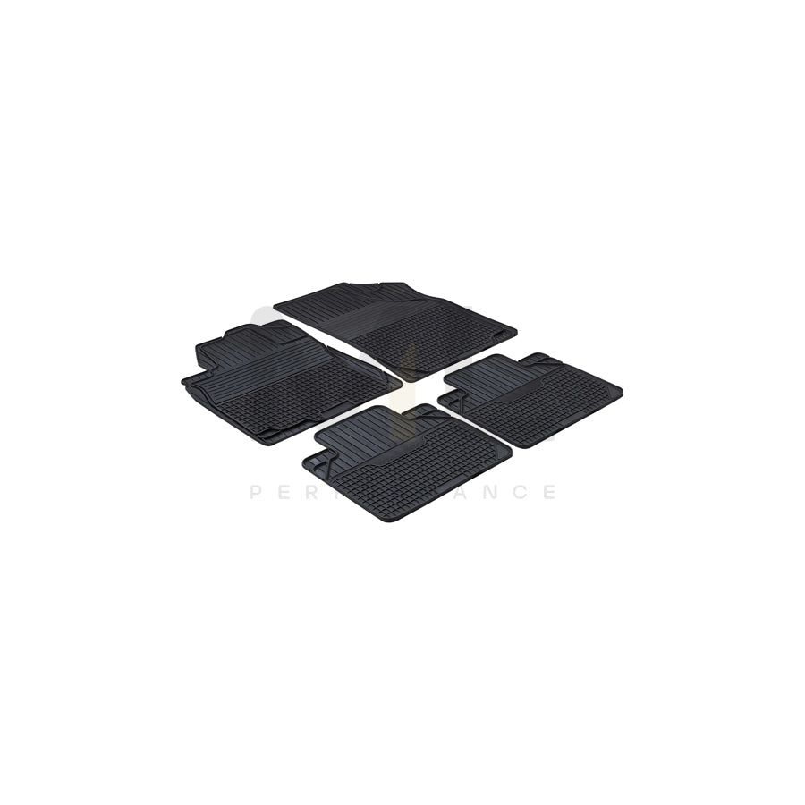 WALSER Universal fit, Easyfit 28017 Floor mat set Elastomer, Front and Rear, Quantity: 4, Black | ML Performance Car Parts