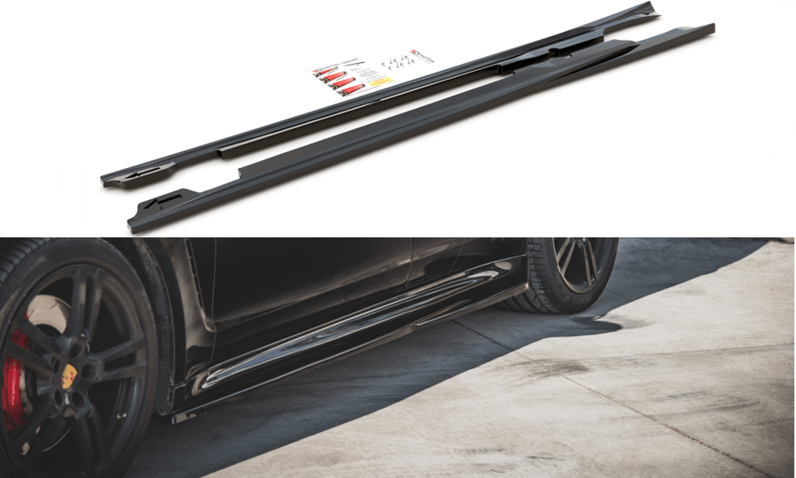 Maxton Design PO-PA-970-T-SD1T Side Skirts Diffusers V.1 Porsche Panamera Turbo 970 (Facelift) | ML Performance UK Car Parts