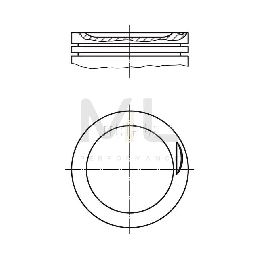 MAHLE ORIGINAL 030 83 00 Piston 82,51 mm, without cooling duct | ML Performance Car Parts