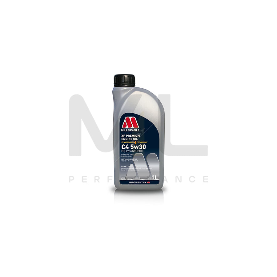 Millers Oils XF Premium C4 5W-30 Fully Synthetic Engine Oil 1l | Engine Oil | ML Car Parts UK | ML Performance