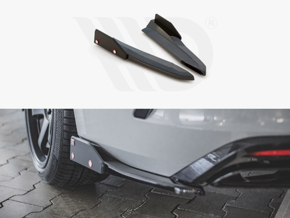 Maxton Design SK-OC-4-RS-RSD2T Rear Side Splitters V.2 + Flaps Skoda Octavia Rs MK4 | ML Performance UK Car Parts