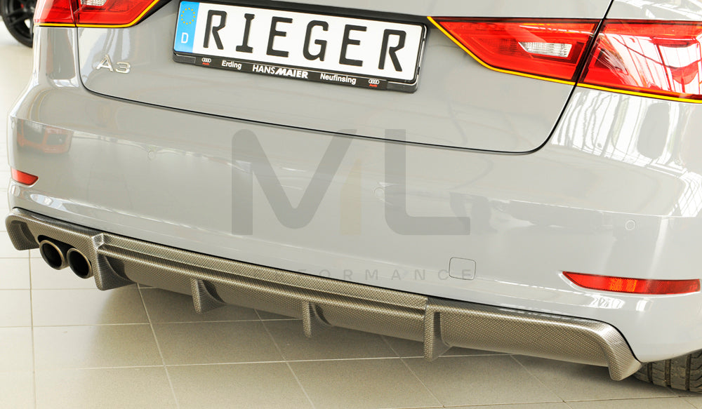 Rieger 00099367 Audi 8V A3 Rear Diffuser 7 | ML Performance EU Car Parts