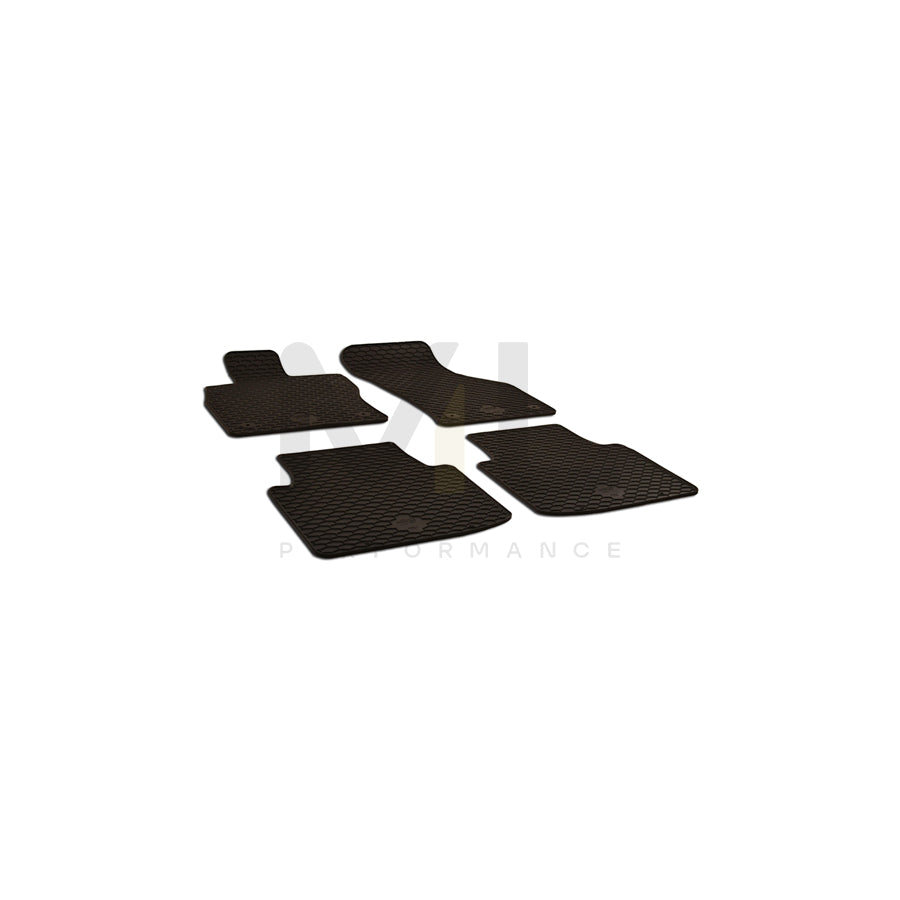 WALSER 50798 Floor mat set for SKODA Superb III Hatchback (3V3) Elastomer, Front and Rear, Quantity: 4, Black | ML Performance Car Parts