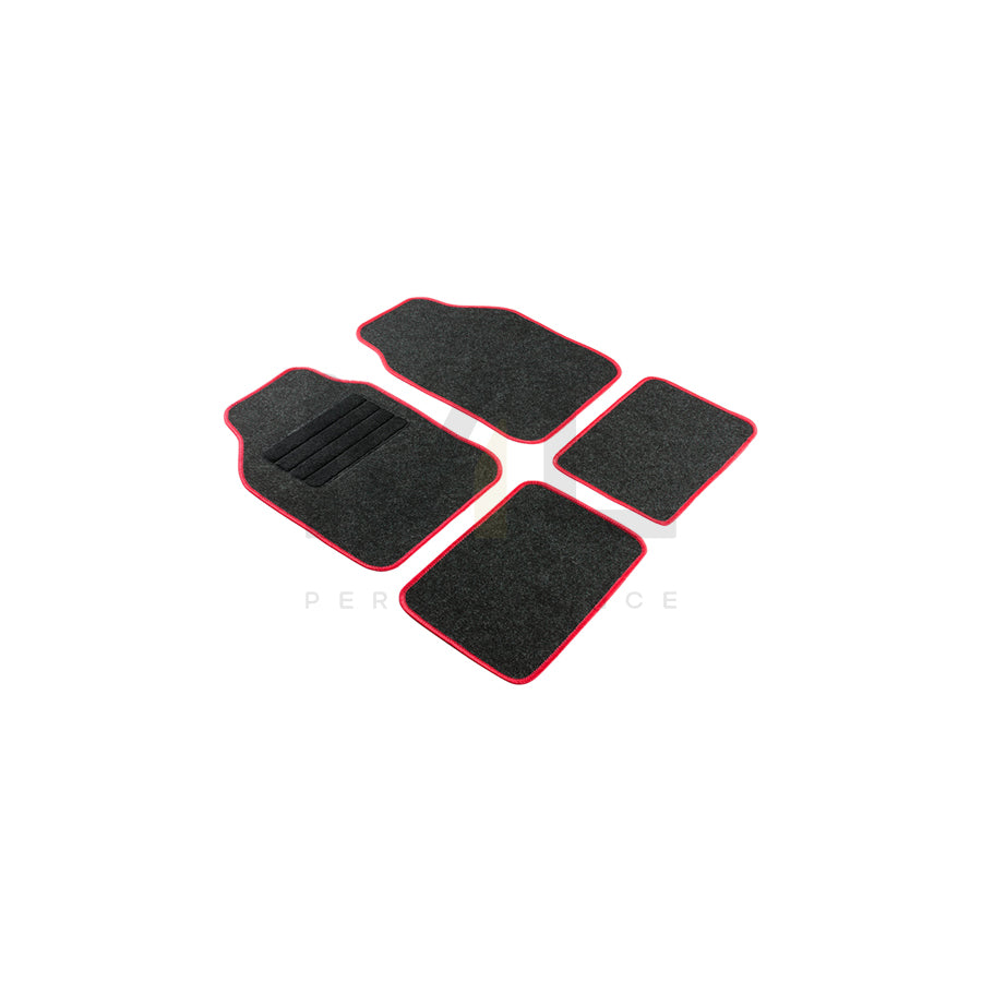 WALSER Universal fit, Regio red 14460 Floor mat set Textile, Front and Rear, Quantity: 4, Black | ML Performance Car Parts