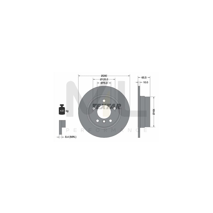 TEXTAR PRO 92132903 Brake Disc for BMW 1 Series Solid, Coated, without wheel hub, without wheel studs | ML Performance Car Parts