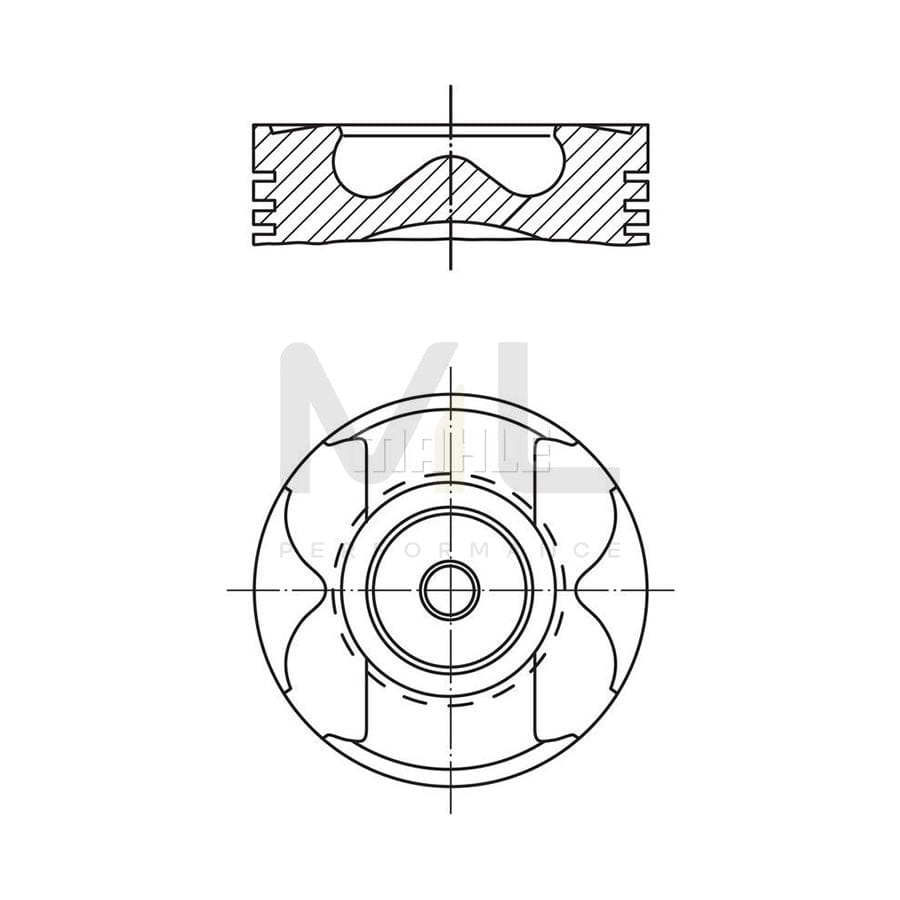 MAHLE ORIGINAL 004 56 00 Piston 88,0 mm, with piston ring carrier, without cooling duct | ML Performance Car Parts