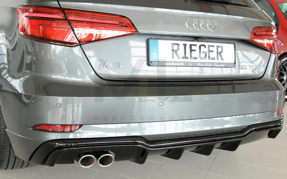 Rieger 00088180 Audi 8V A3 Rear Diffuser 9 | ML Performance EU Car Parts