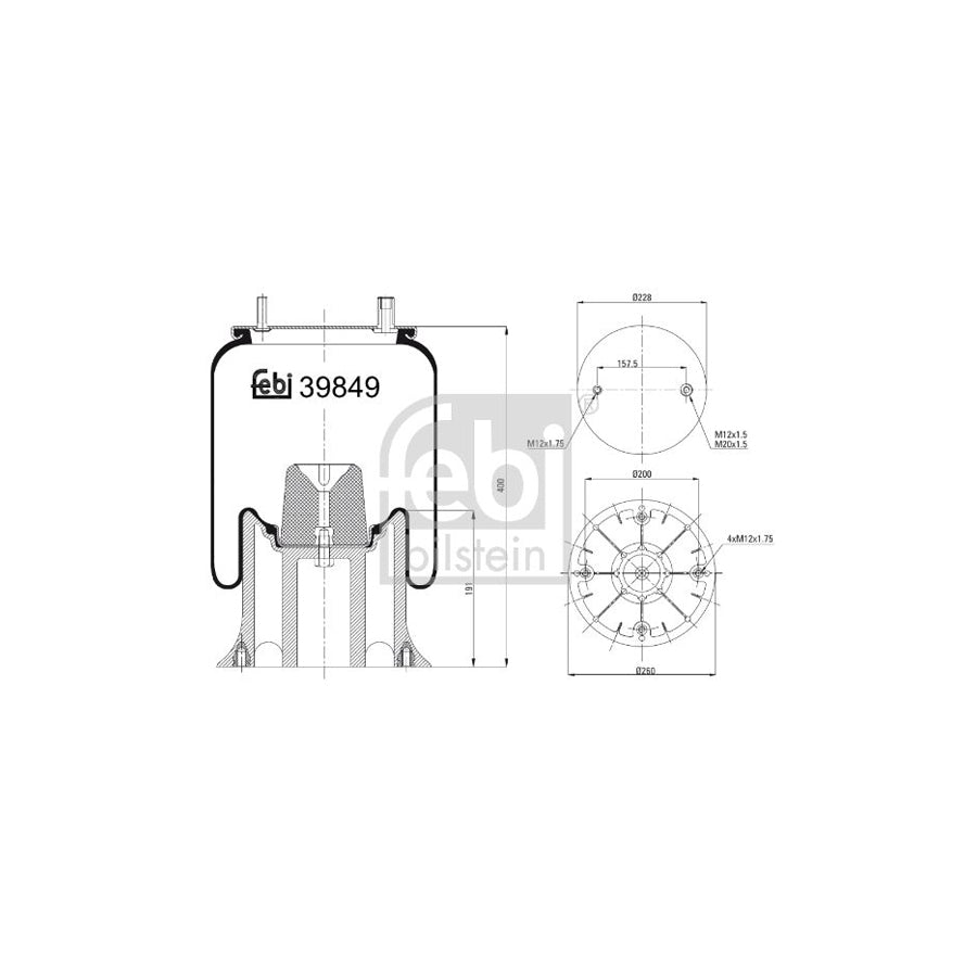 Febi Bilstein 39849 Boot, Air Suspension