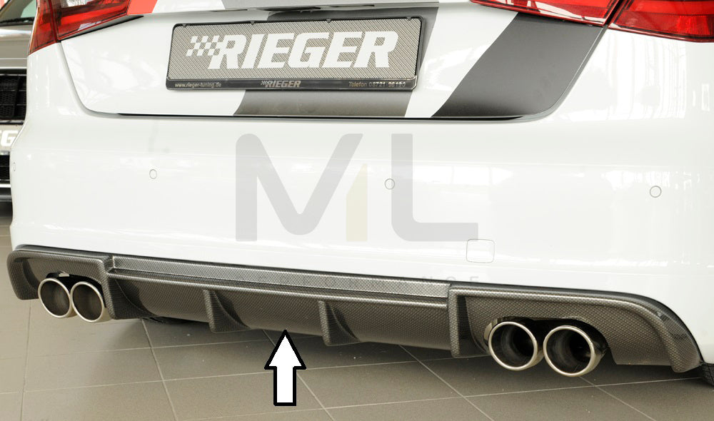 Rieger 00099356 Audi 8V A3 Rear Diffuser 1 | ML Performance EU Car Parts