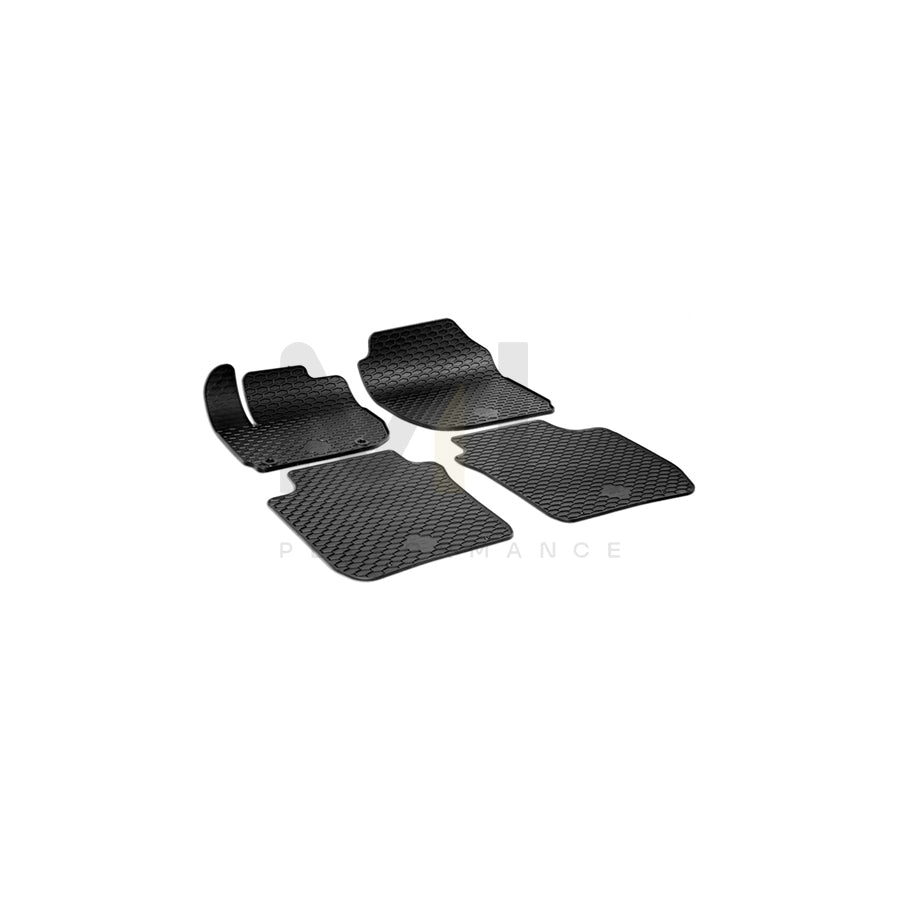 WALSER RubberLine 50859 Floor mat set Elastomer, Front and Rear, Quantity: 4, Black | ML Performance Car Parts