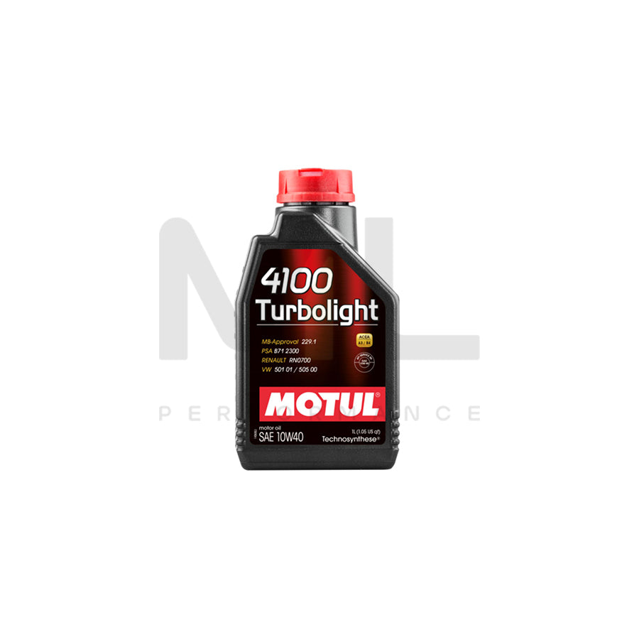 Motul 4100 Turbolight 10w-40 Technosynthese Synthetic Car Engine Oil 1l | Engine Oil | ML Car Parts UK | ML Performance