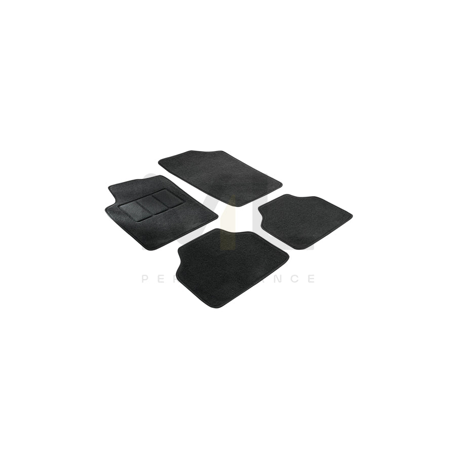 WALSER Tailored 14607 Floor mat set Textile, Front and Rear, Quantity: 4, Black | ML Performance Car Parts