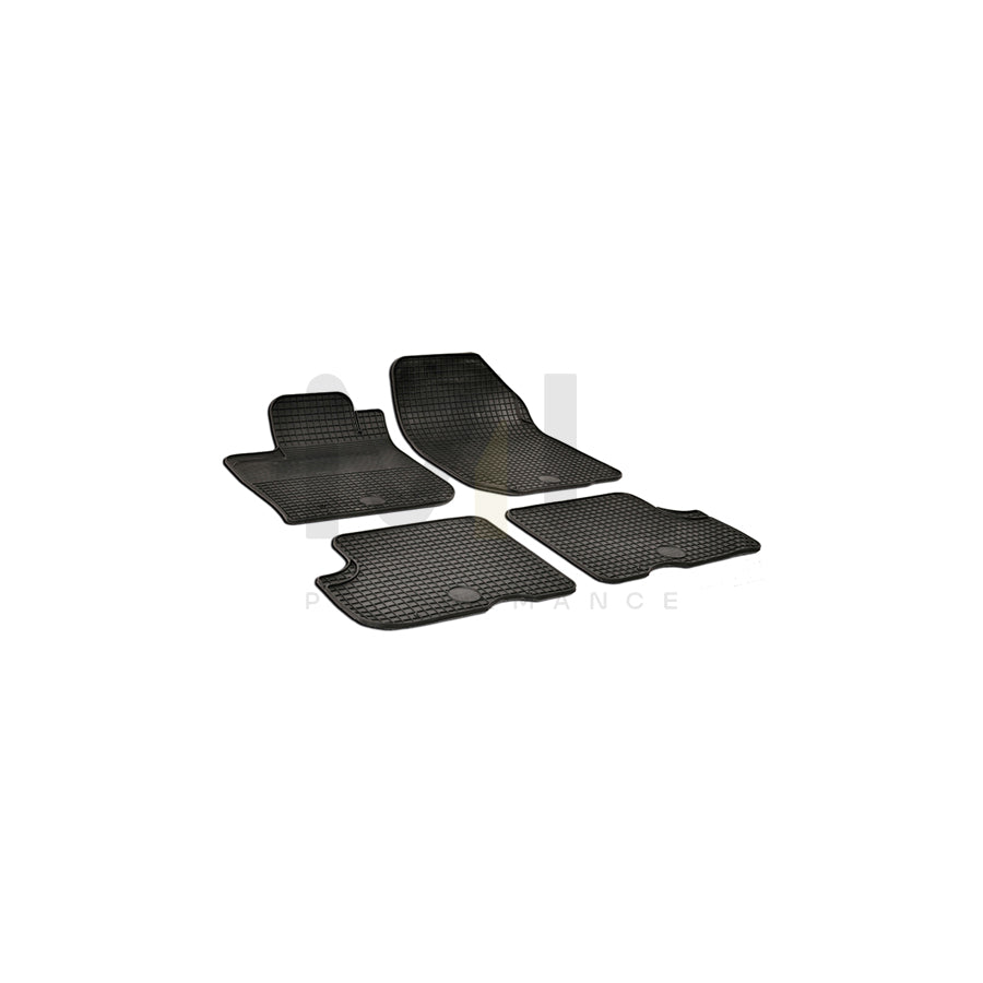 WALSER Tailored, Dacia 50303 Floor mat set Elastomer, Front and Rear, Quantity: 4, Black | ML Performance Car Parts