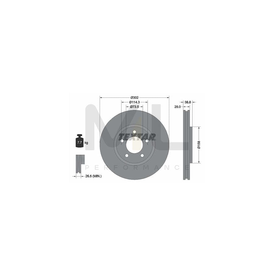 TEXTAR 92108200 Brake Disc Externally Vented, without wheel hub, without wheel studs | ML Performance Car Parts