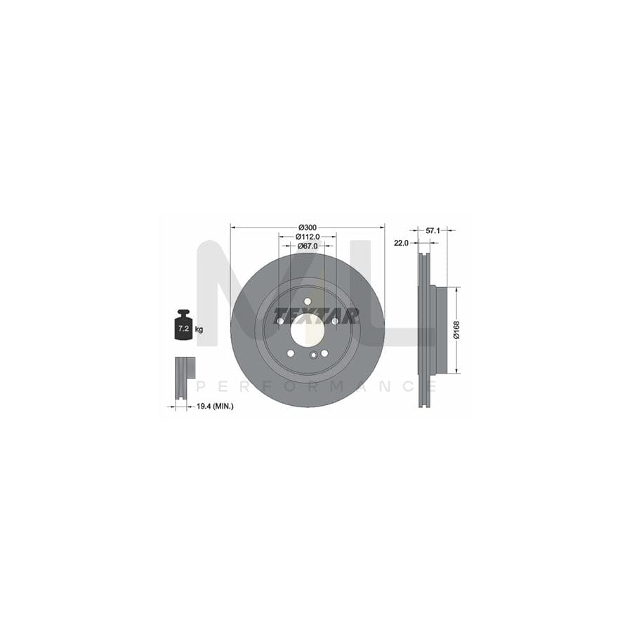 TEXTAR PRO+ 92163605 Brake Disc Internally Vented, Coated, High-carbon, without wheel hub, without wheel studs | ML Performance Car Parts