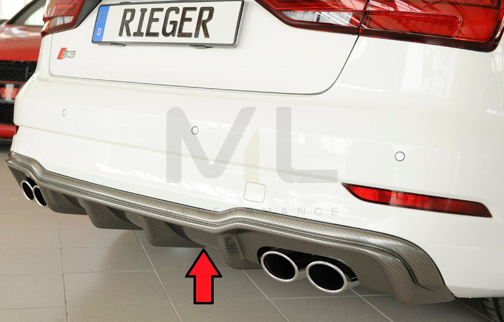 Rieger 00099615 Audi 8V S3 Rear Diffuser 1 | ML Performance EU Car Parts