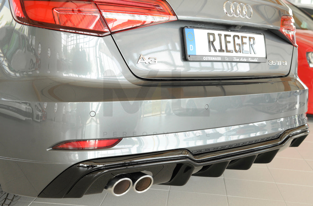 Rieger 00088180 Audi 8V A3 Rear Diffuser 8 | ML Performance EU Car Parts