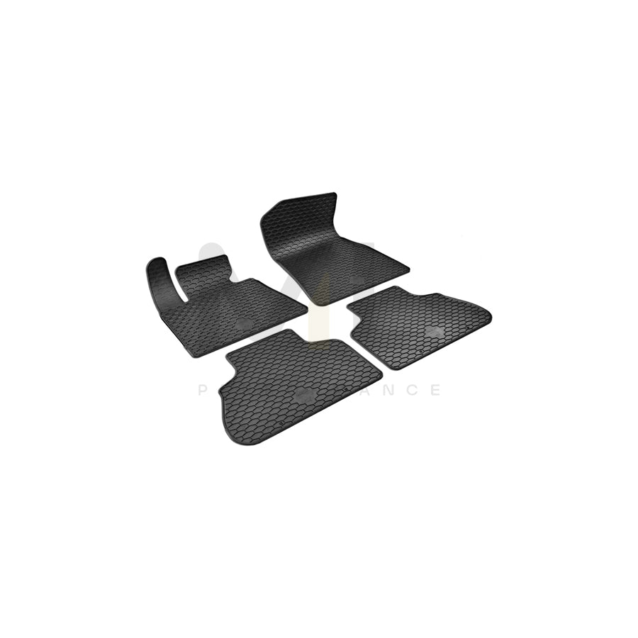 WALSER RubberLine 50870 Floor mat set Elastomer, Front and Rear, Quantity: 4, Black | ML Performance Car Parts