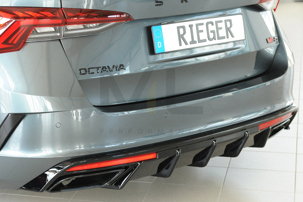 Rieger 00088255 Skoda NX Octavia RS Rear Diffuser 2 | ML Performance EU Car Parts