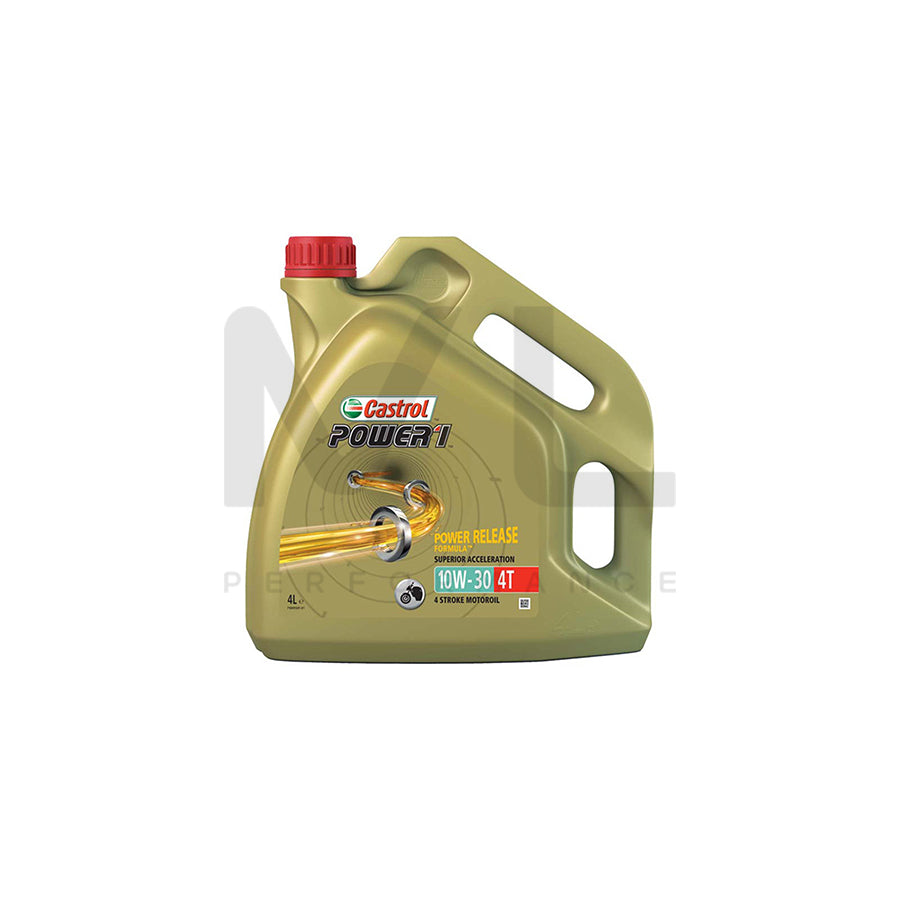 Castrol Power1 10W-30 4T Motorcycle 4 Stroke - 4Ltr Engine Oil ML Performance UK ML Car Parts