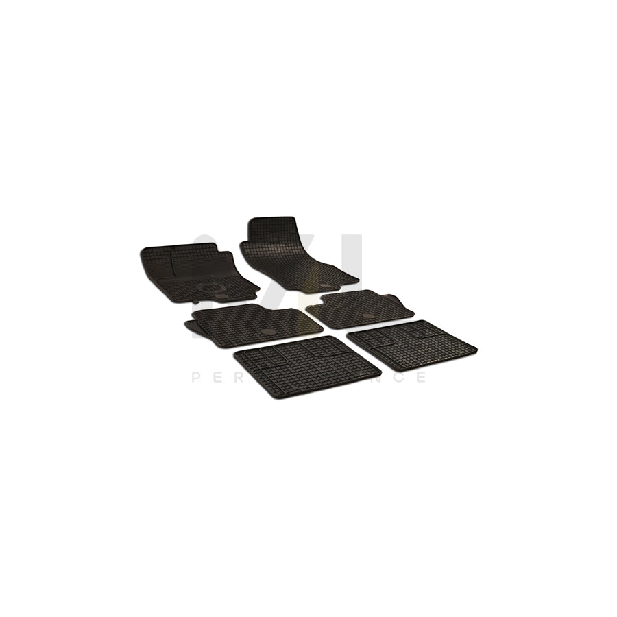 WALSER Tailored 50492 Floor mat set for OPEL Zafira B (A05) Elastomer, Front and Rear, Quantity: 6, Black | ML Performance Car Parts