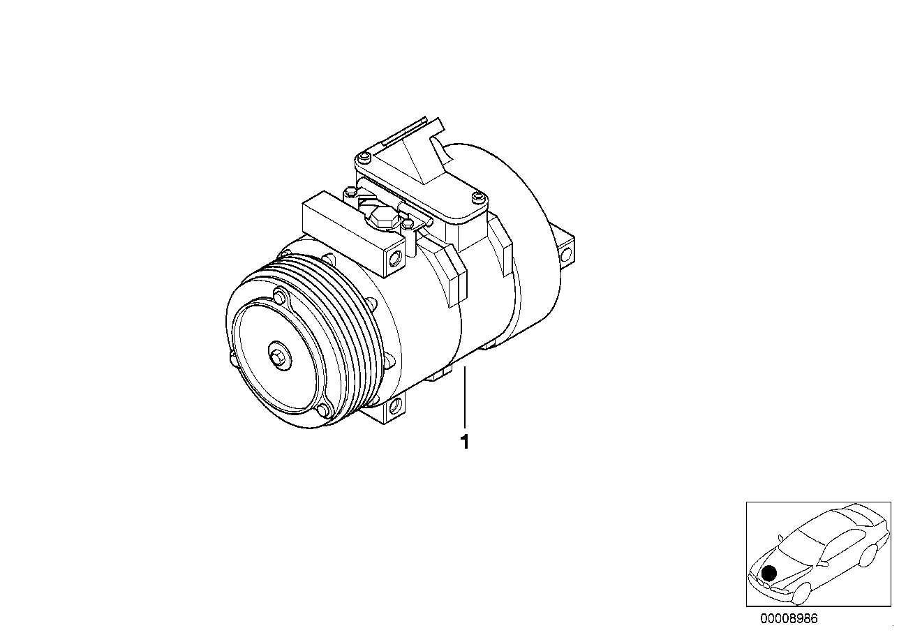 Genuine BMW 64526917864 E53 Rp A/C Compressor (Inc. X5) | ML Performance EU EU Car Parts