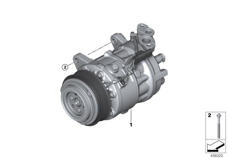 Genuine BMW 64526995918 G07 G14 G15 Rp A/C Compressor With Magnetic Clutch R134A/R1234YF (Inc. X7 M50dX, 518d & 530i) | ML Performance EU EU Car Parts