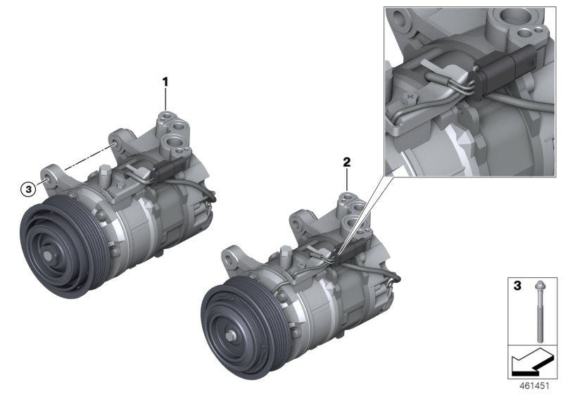 Genuine BMW 64529299328 F36 F22 Rp A/C Compressor With Magnetic Clutch (Inc. 320d ed, 220d & 118d)